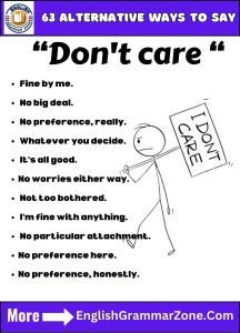 63 Alternative Ways To Say Don't Care