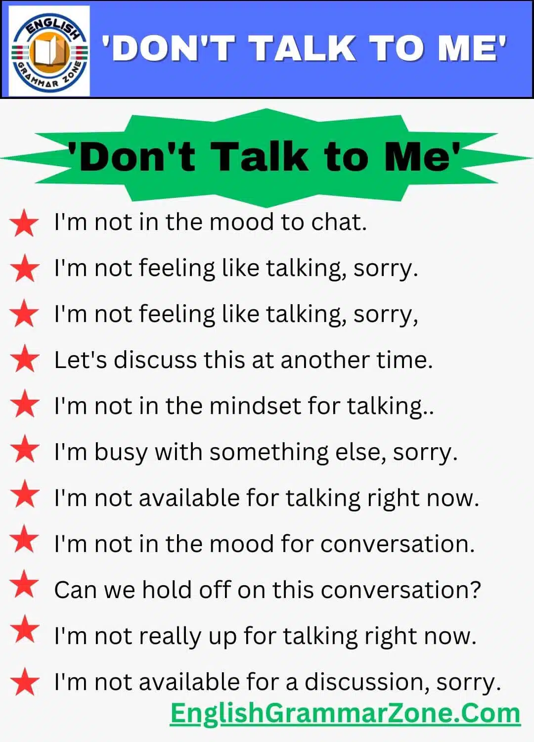 Ways to Politely Say Don't Talk to Me