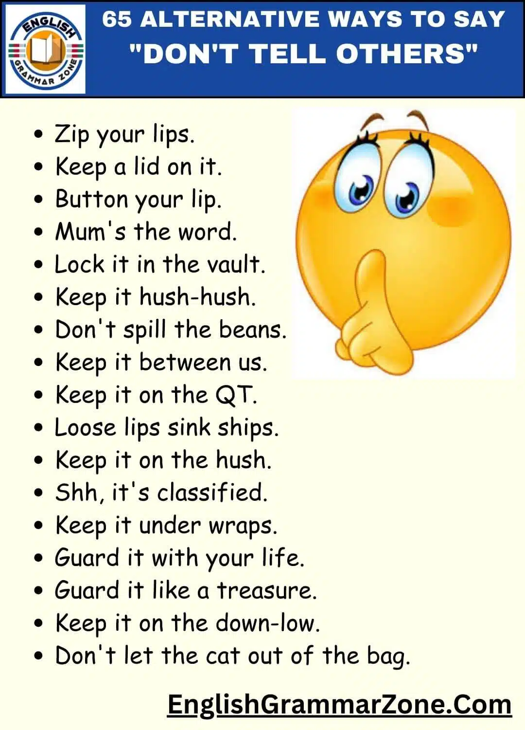 Ways to Say Don't Tell Others