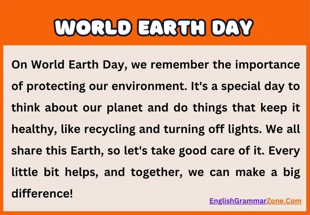Paragraph on World Earth Day