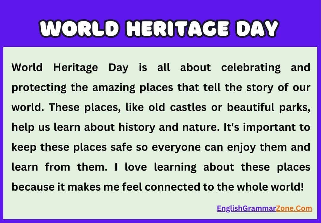 Paragraph on World Heritage Day