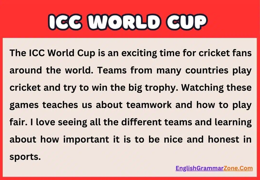 Paragraph on ICC World Cup