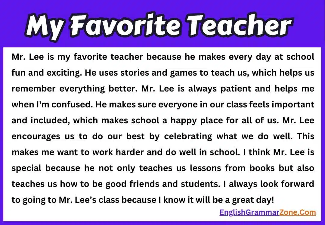 Paragraph on My Favorite Teacher