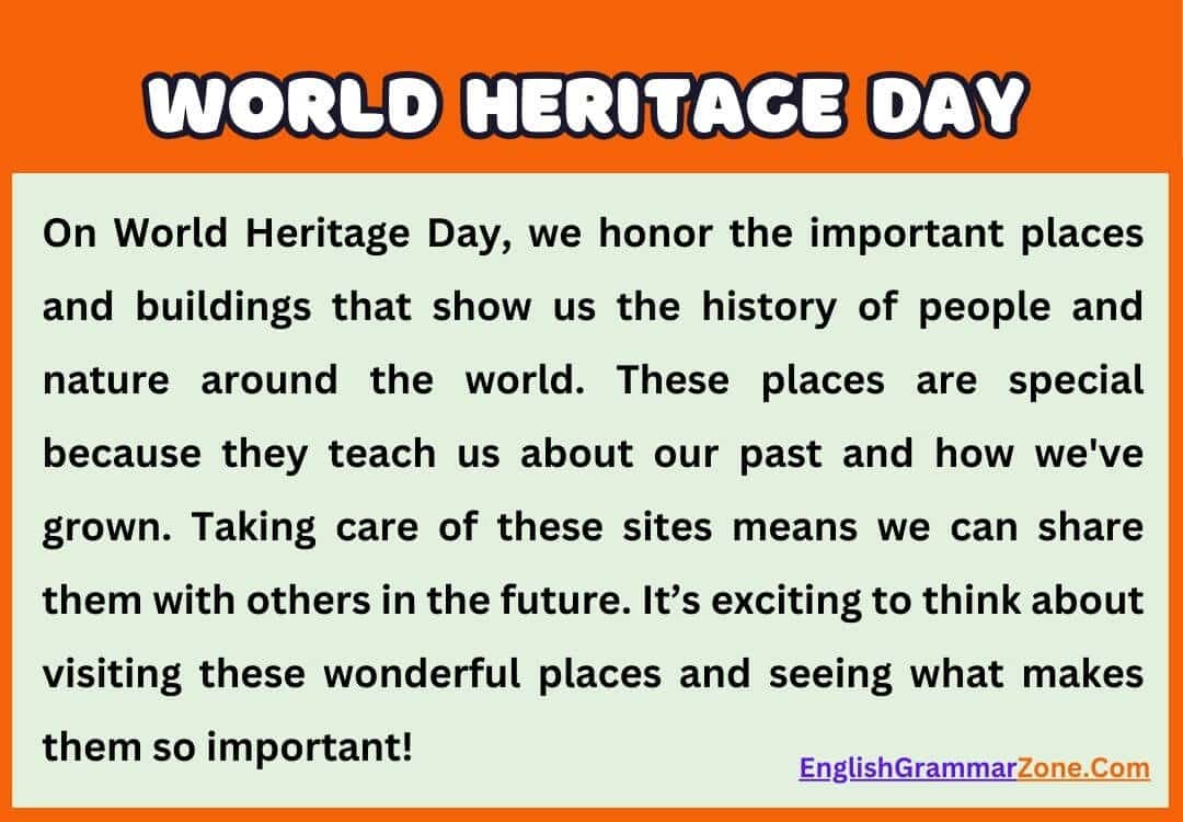 Paragraph on World Heritage Day