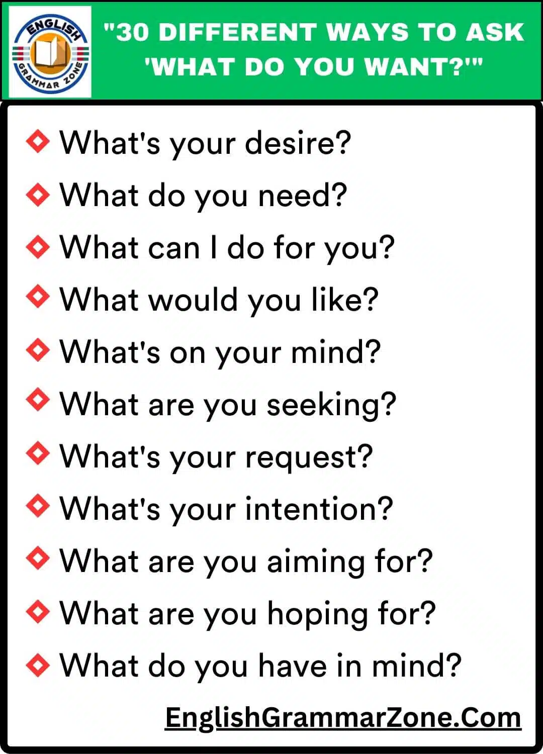 Ways to Ask What Do You Want