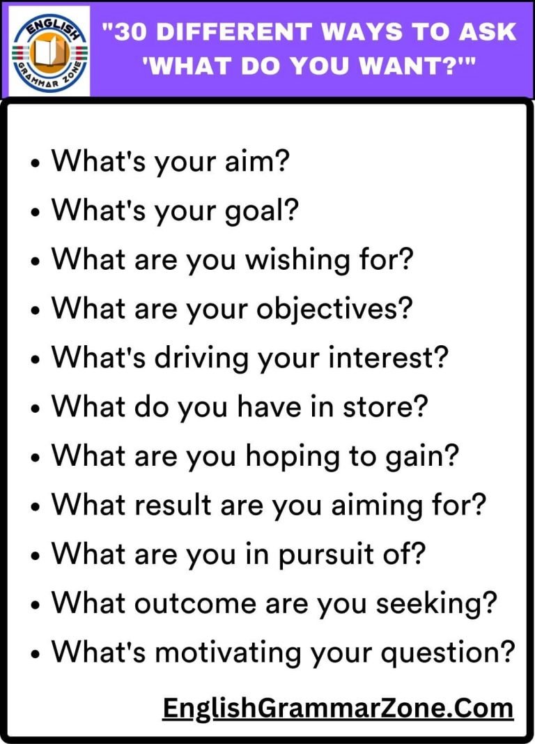 30 Different Ways To Ask What Do You Want?