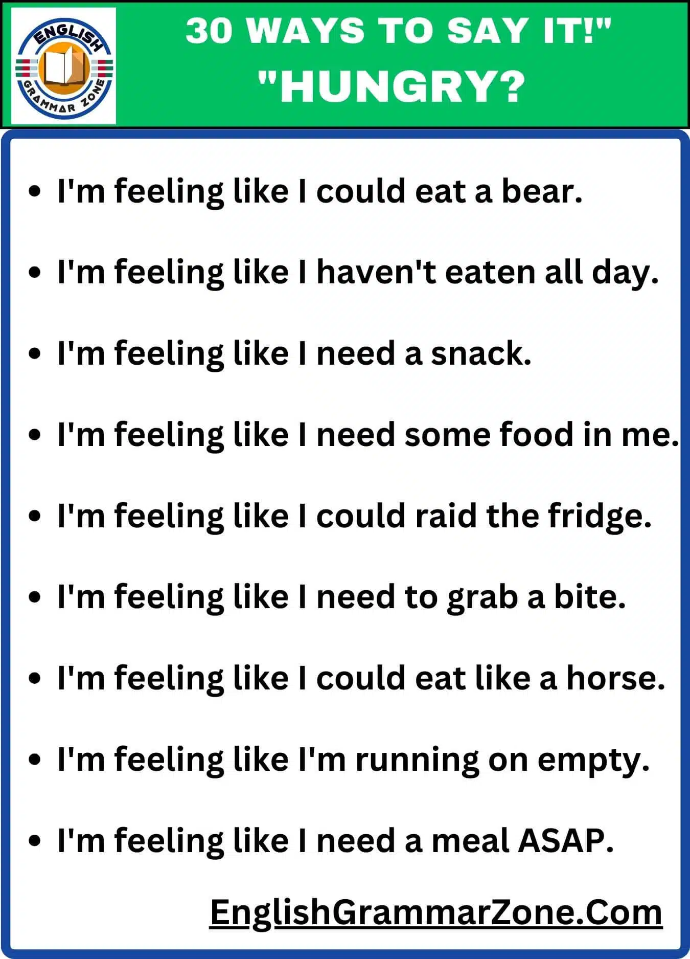 30 ways to say it hungry in a sentence