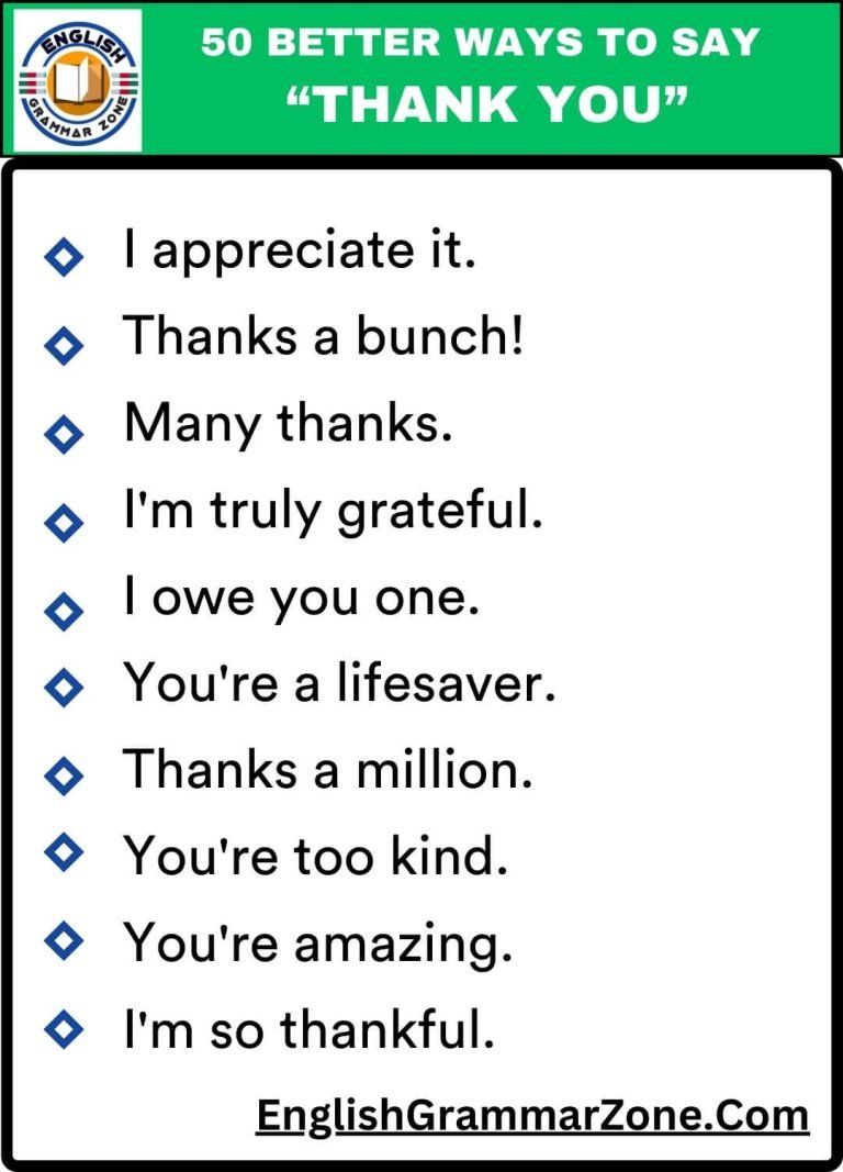 Say Tank 50 Better Ways To Say “Thank You”