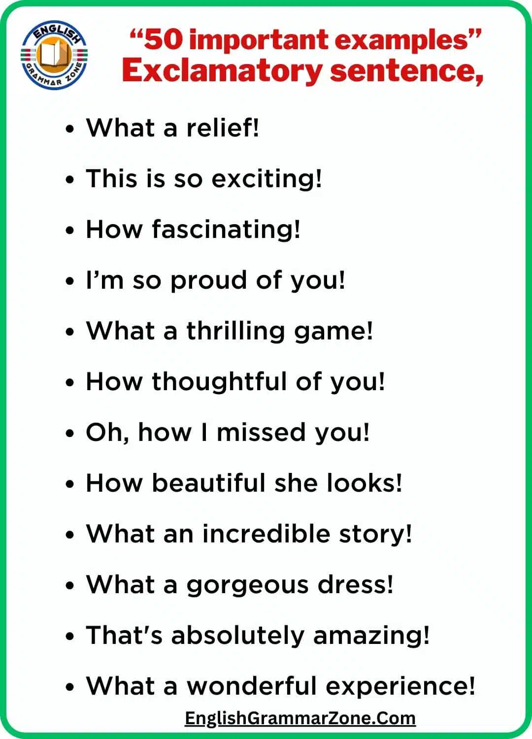 Exclamatory Sentence With Important Examples