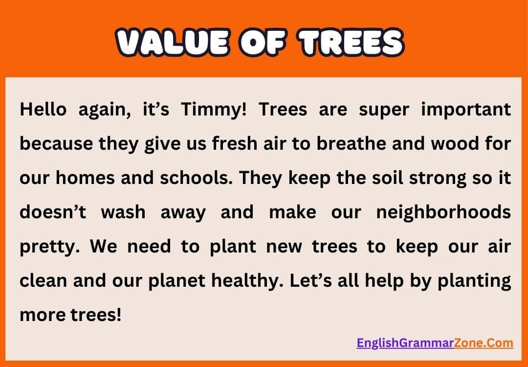 A paragraph on value of trees
