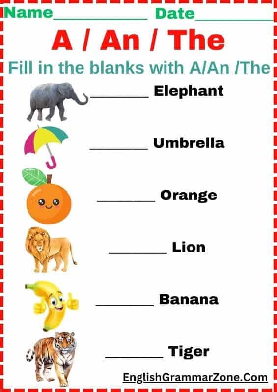 Article worksheet