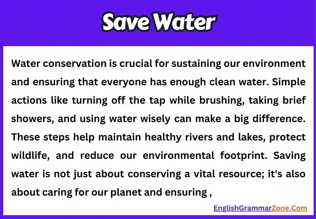 save water paragraph