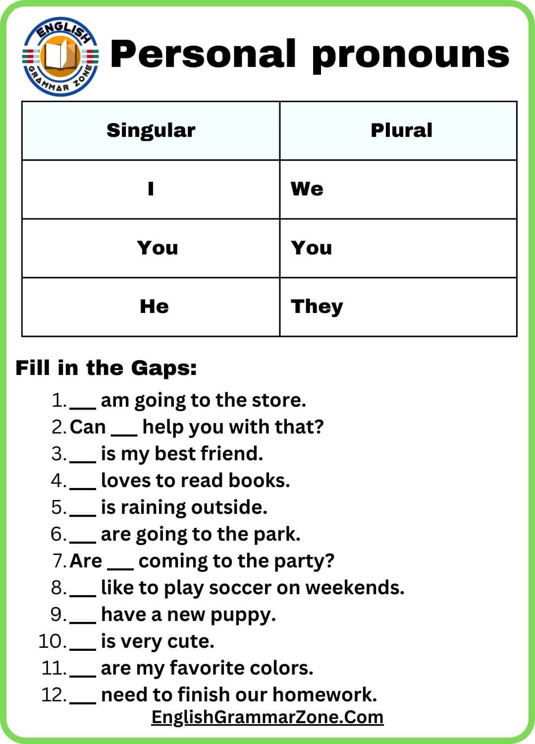 Mastering Personal Pronouns