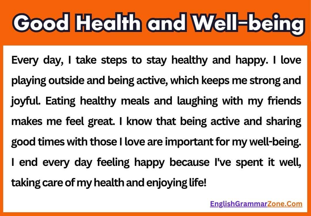 Paragraph on Good Health and Well being