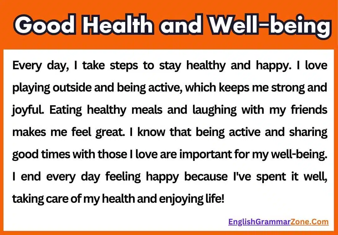 Paragraph on Good Health and Well being