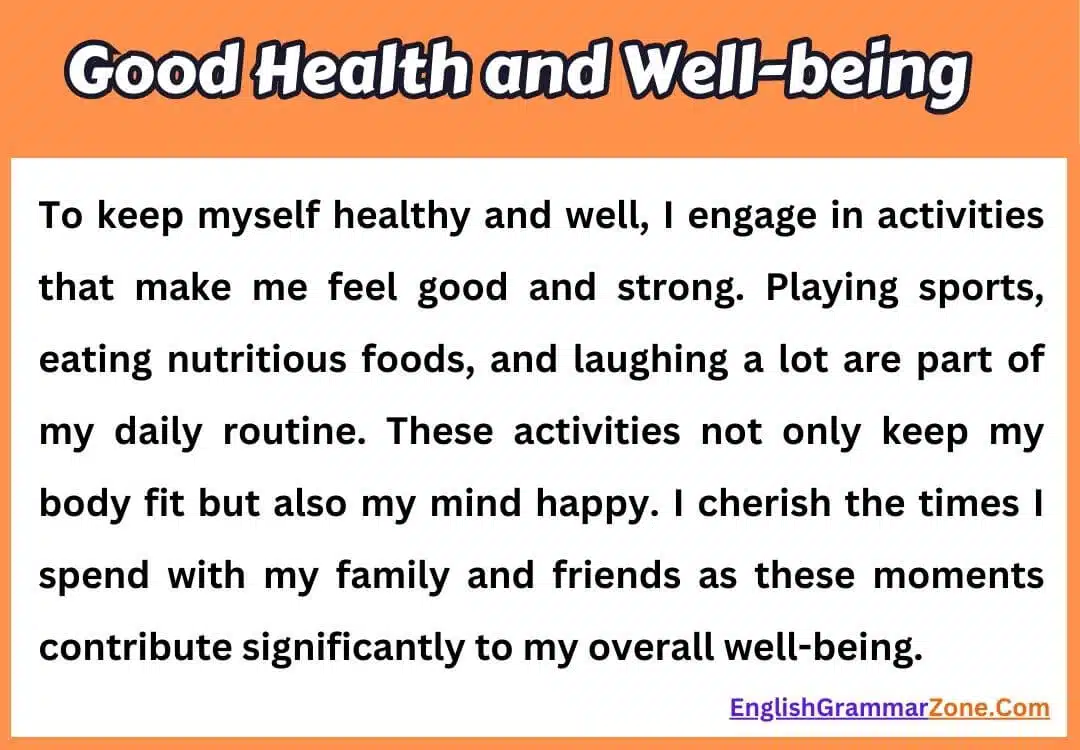 Good health and wellbeing paragraph