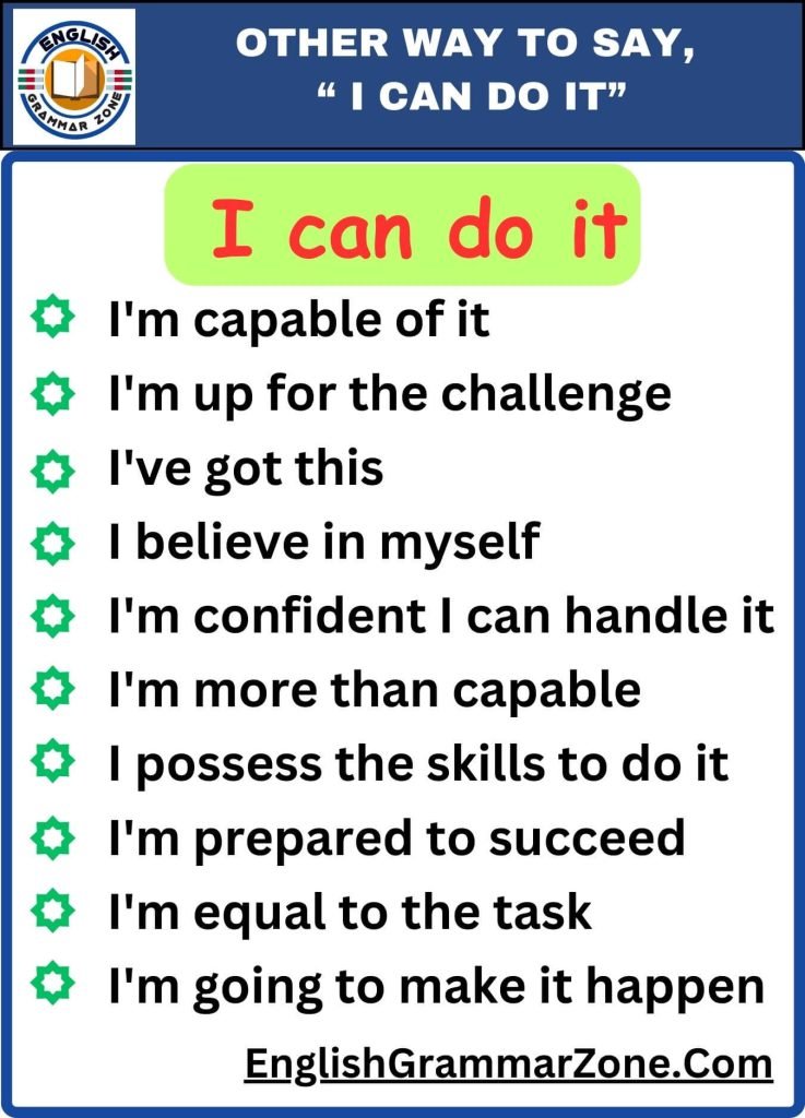 Unlock Your Potential: 10 Ways To Say I "Can Do It" In English
