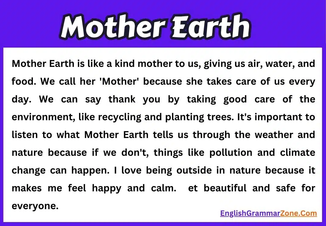 Paragraph on Mother Earth