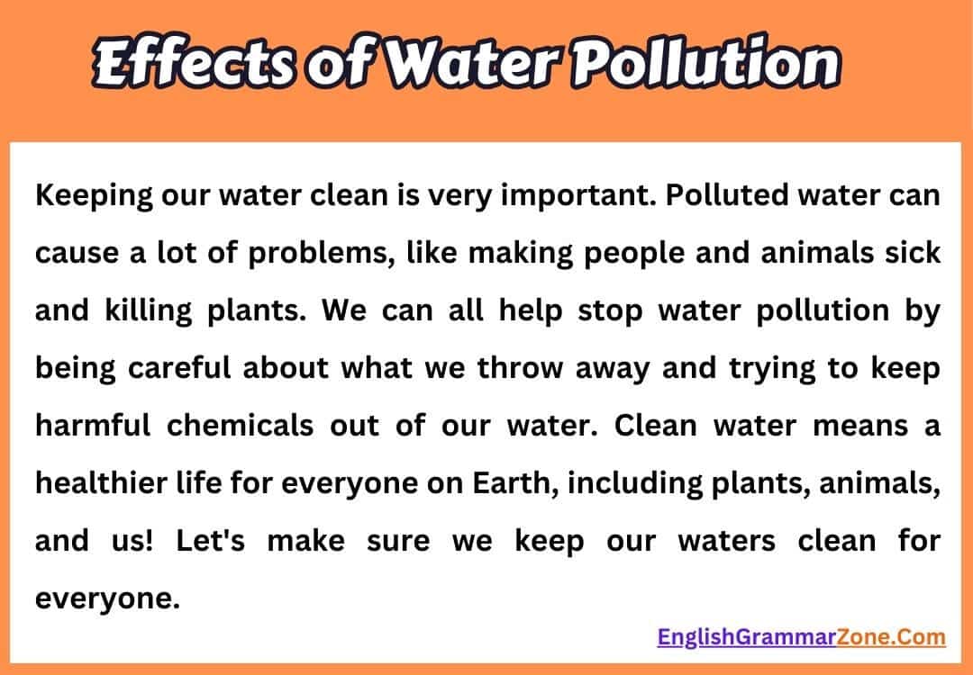 Paragraph On effects of water pollution