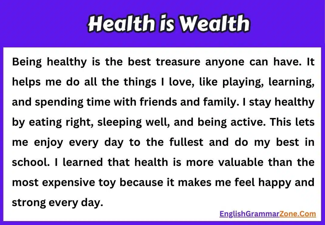 Paragraph on Health is Wealth