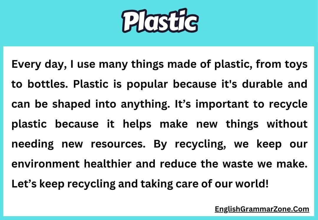 Paragraph on plastic paragraph 250 words