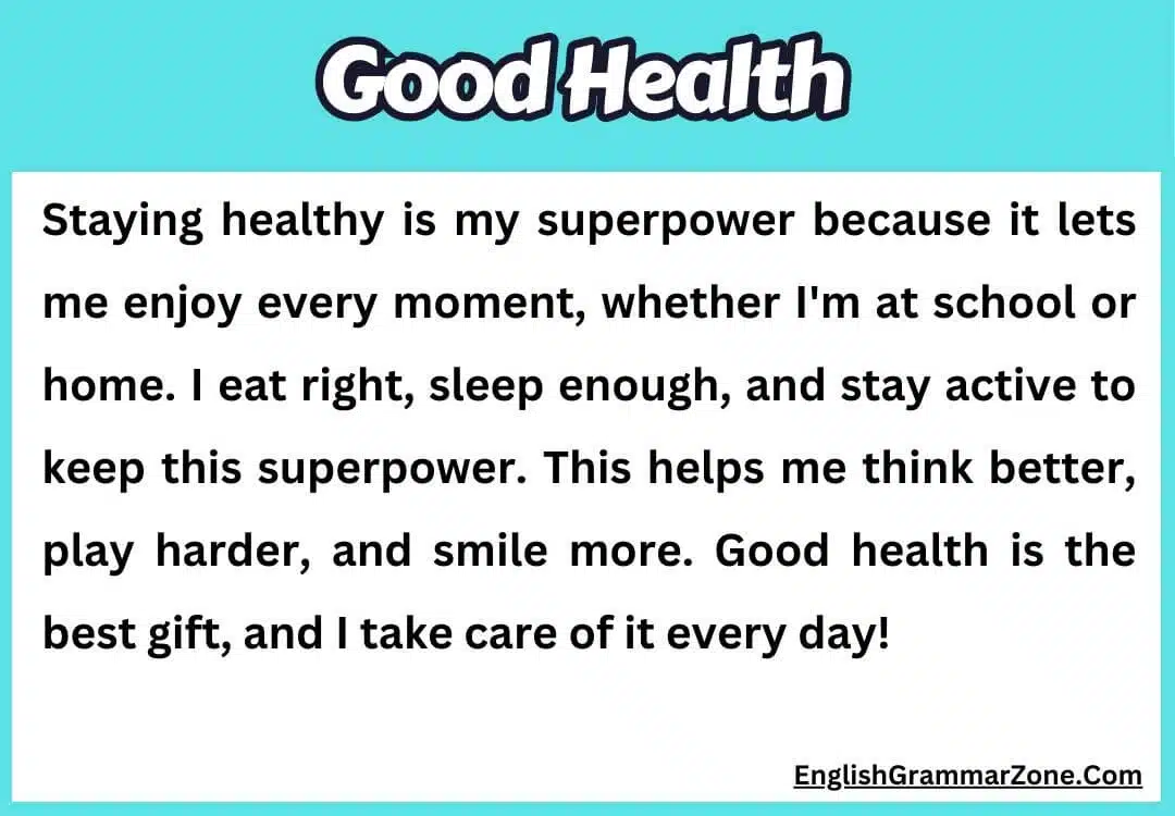 Short paragraph on good health