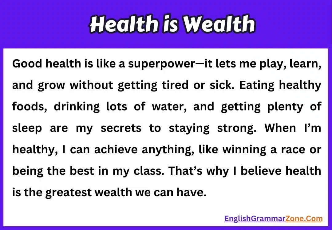 Short paragraph on health is wealth