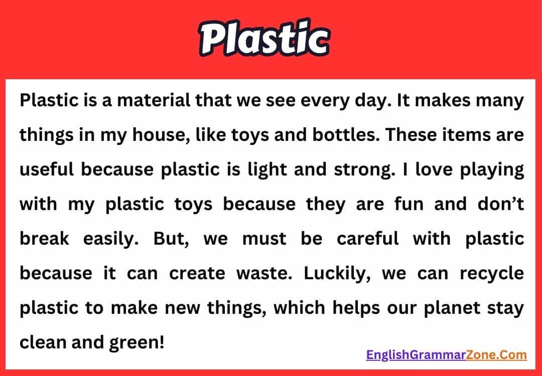 Short paragraph on plastic