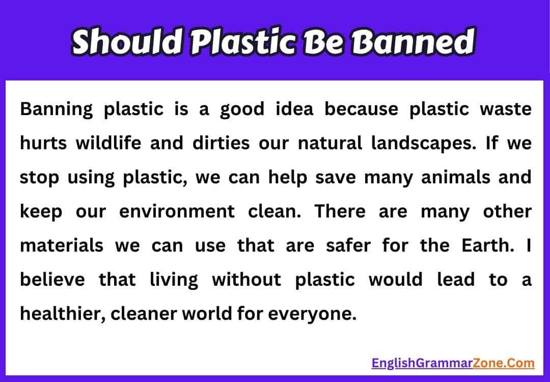 Paragraph on Should Plastic Be Banned