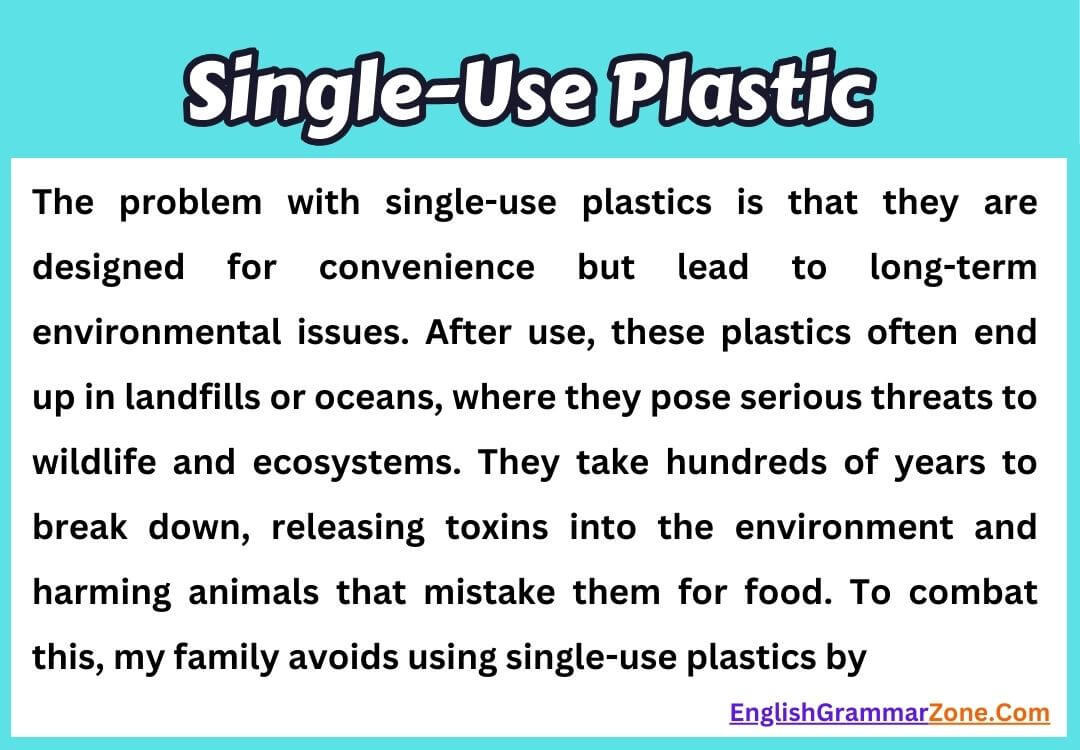 Paragraph on Single-Use Plastic
