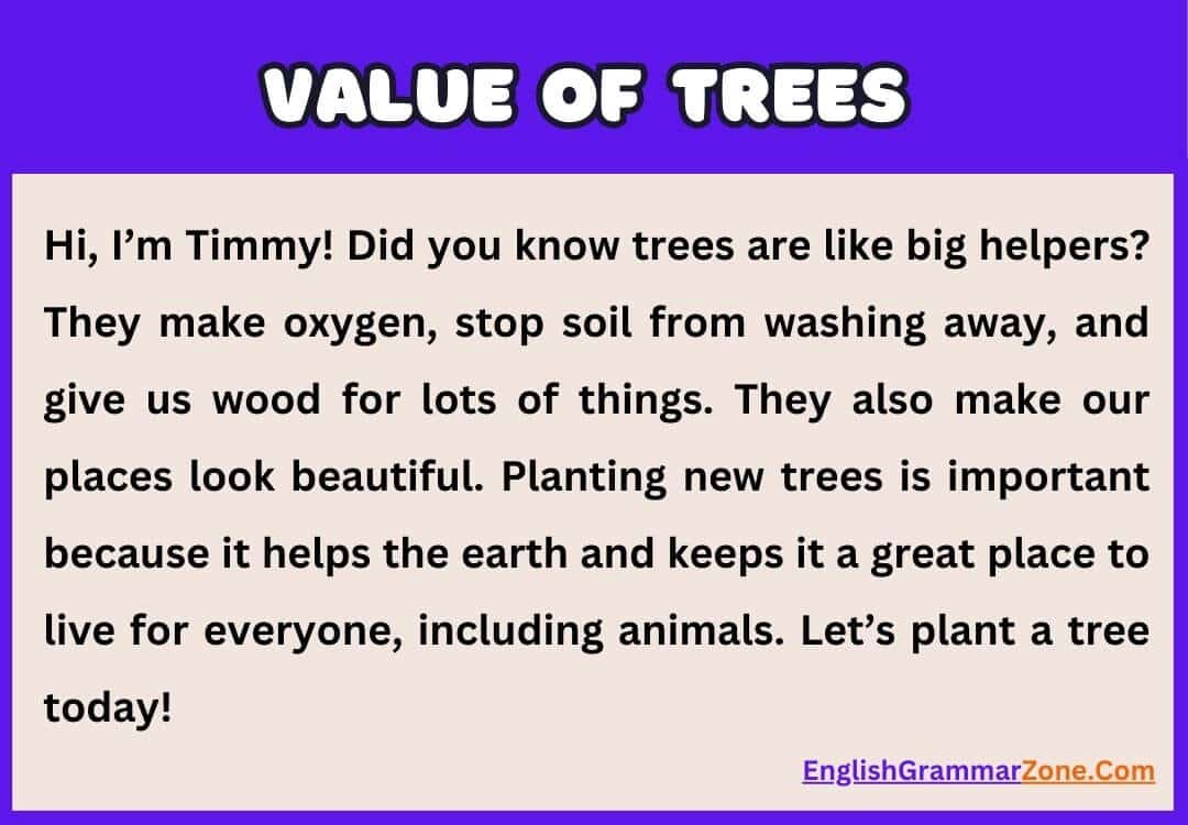 Paragraph on Value of Trees