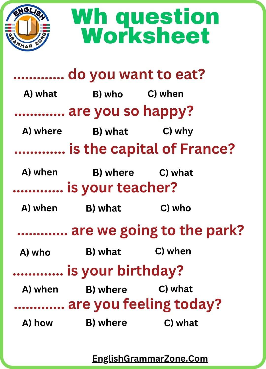 Wh-Questions for Beginners