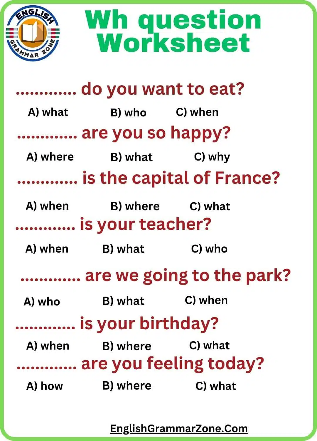 Wh-Questions for Beginners