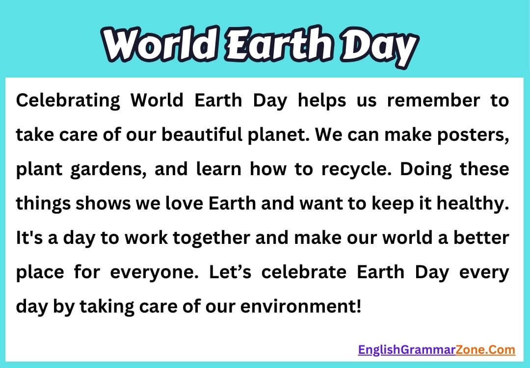 Paragraph on World Earth Day 