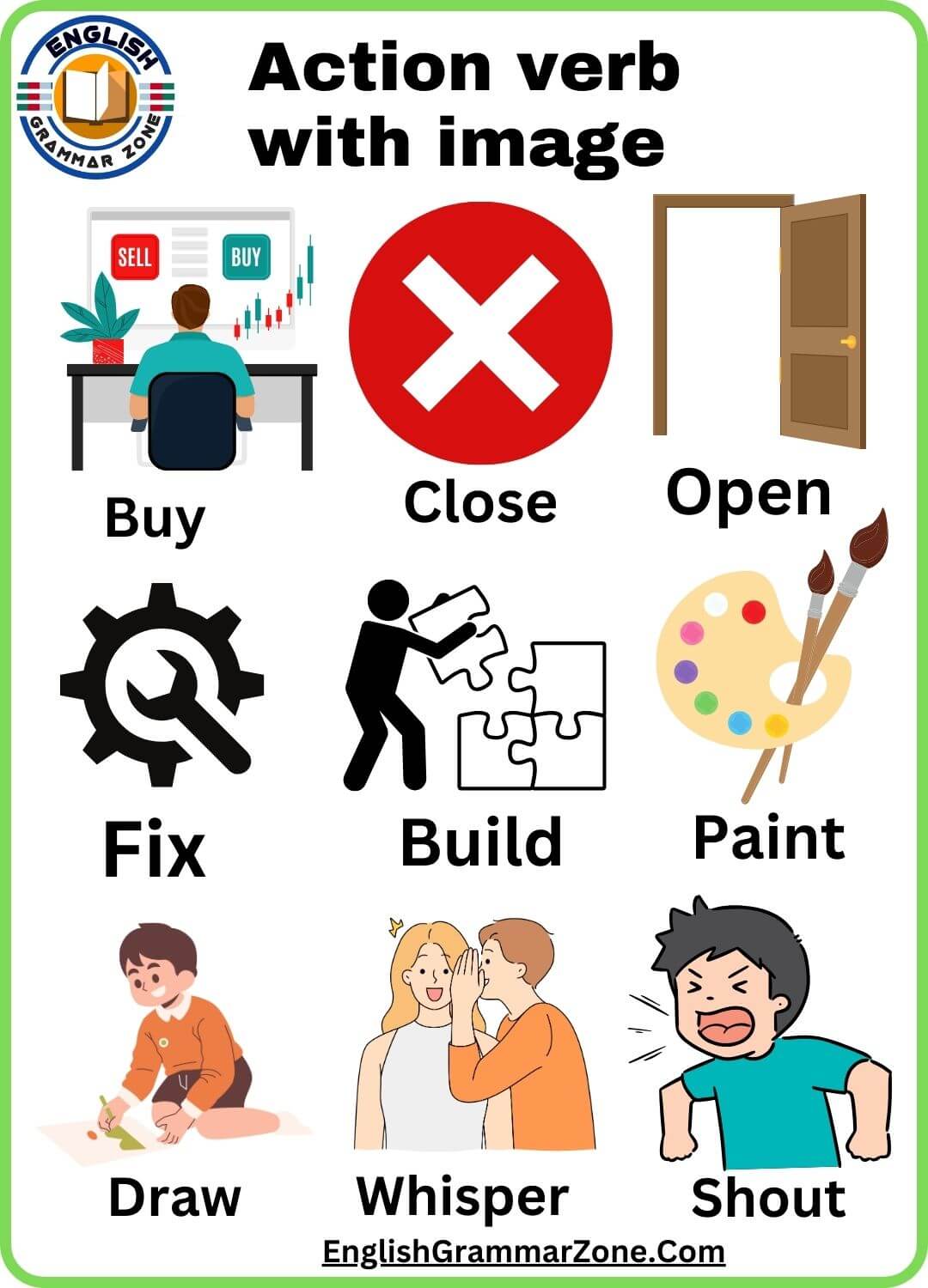 50 Essential Action Verbs for Beginners