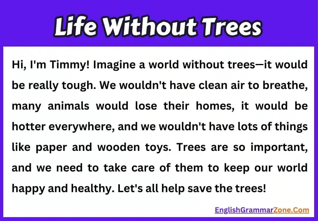 Paragraph on Life Without Trees