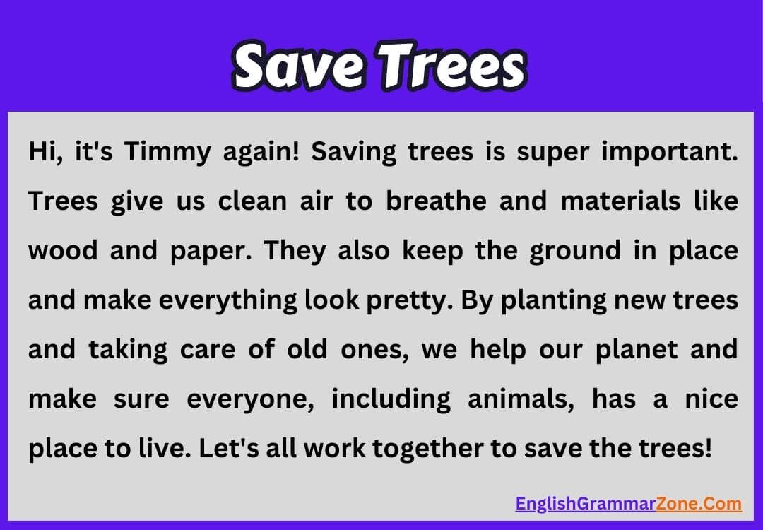 Paragraph on Save Trees