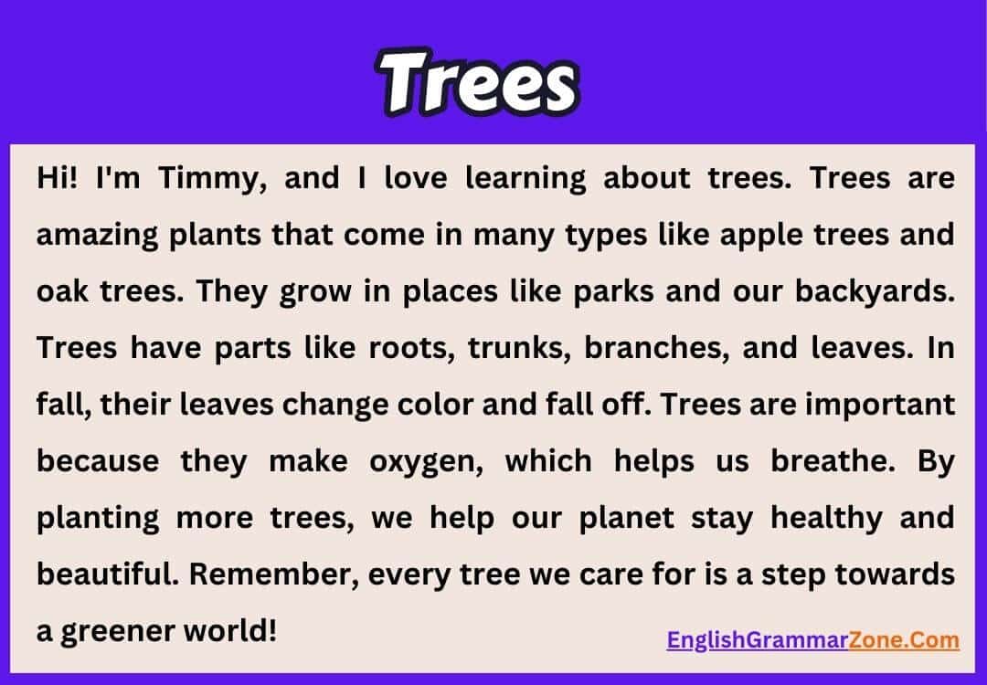 importance of trees paragraph