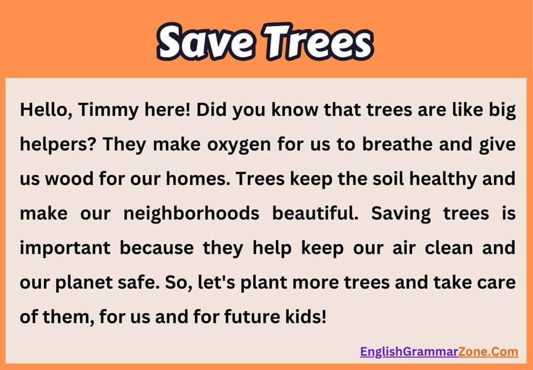 save trees paragraph in English