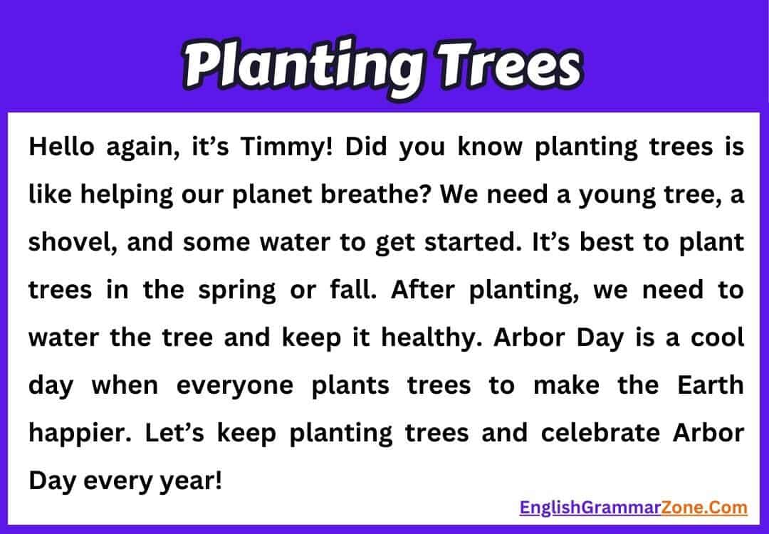 Paragraph on Planting Trees