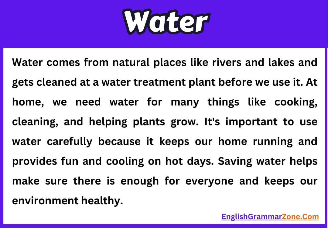 Paragraph on Water