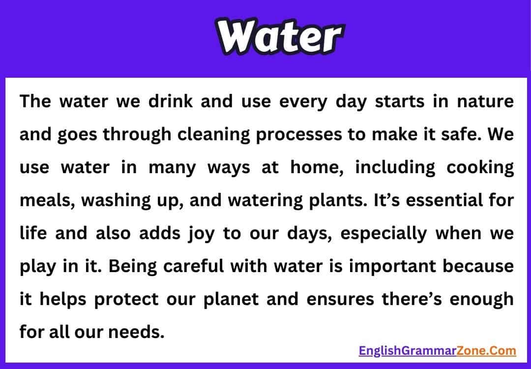 water paragraph 250 words