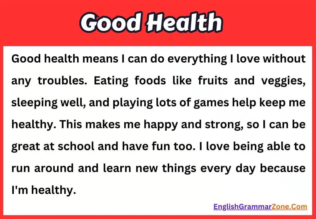 Paragraph on Good Health