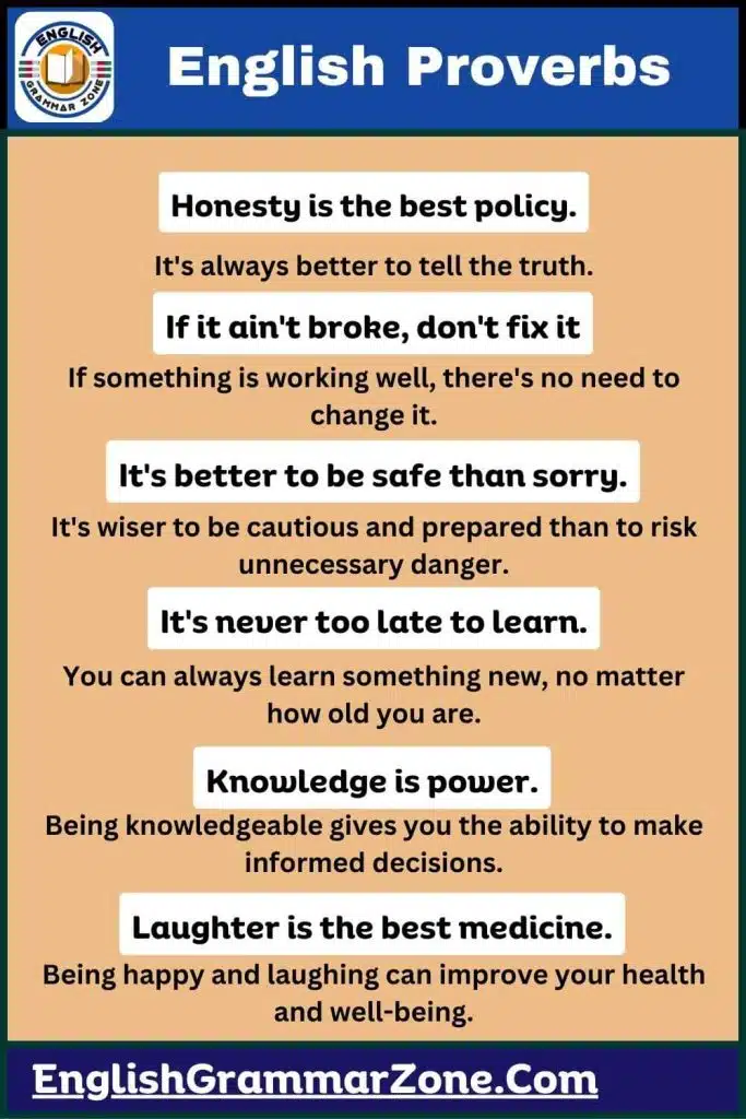 50 Useful English Proverbs and Their Meanings