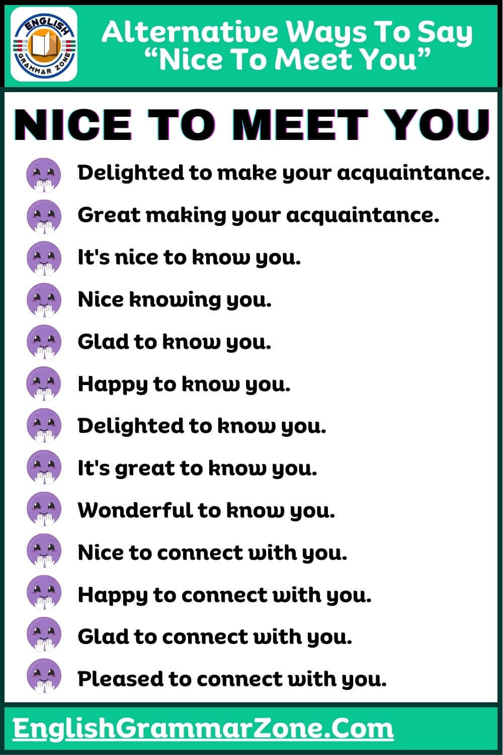 Alternative Ways To Say“Nice To Meet You”