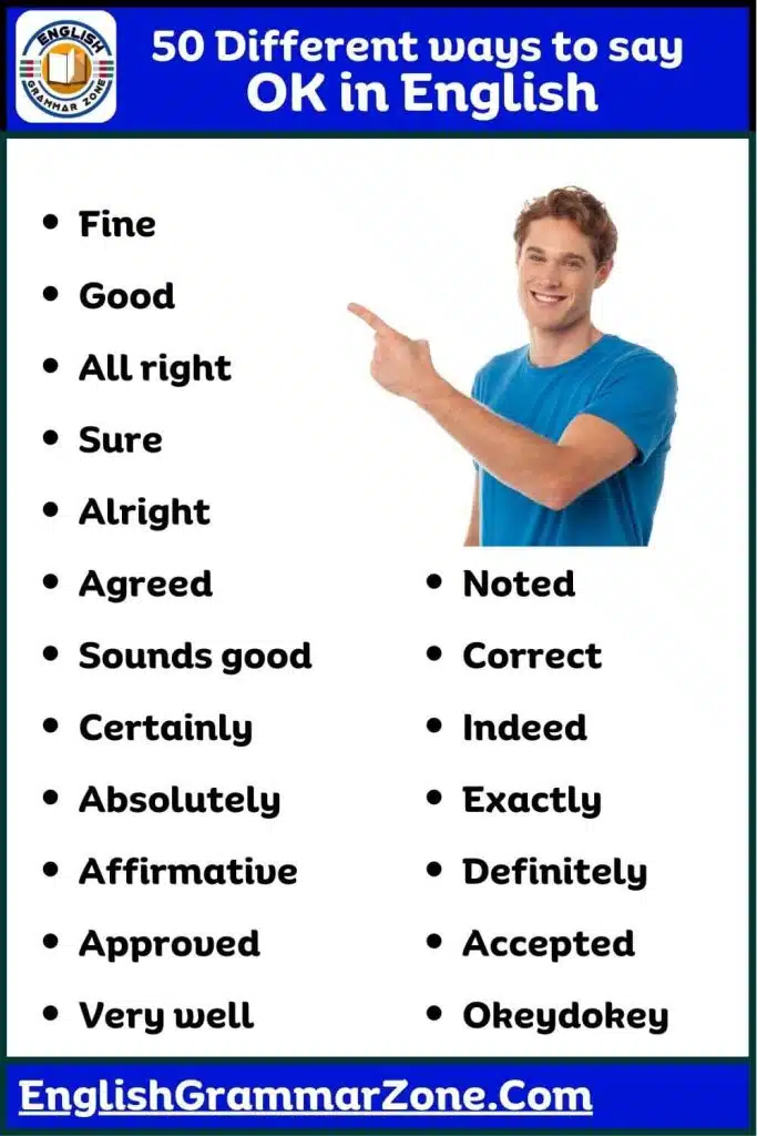 Different ways to say Ok in English
