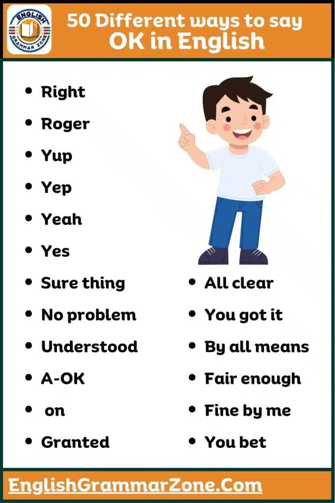Different ways to say Ok in English