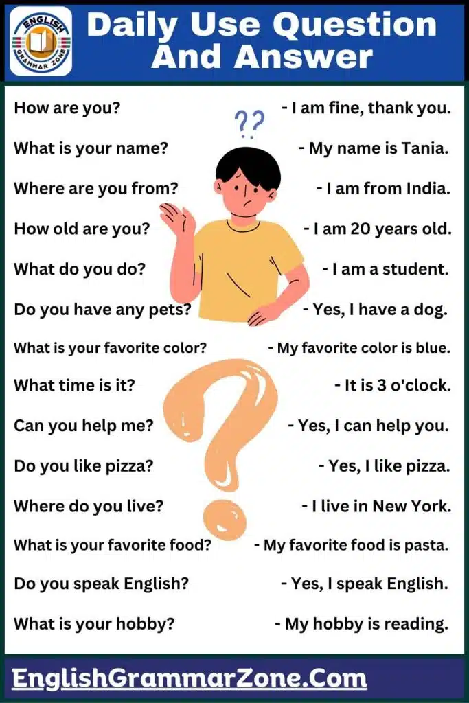 Daily routine questions and answers in english