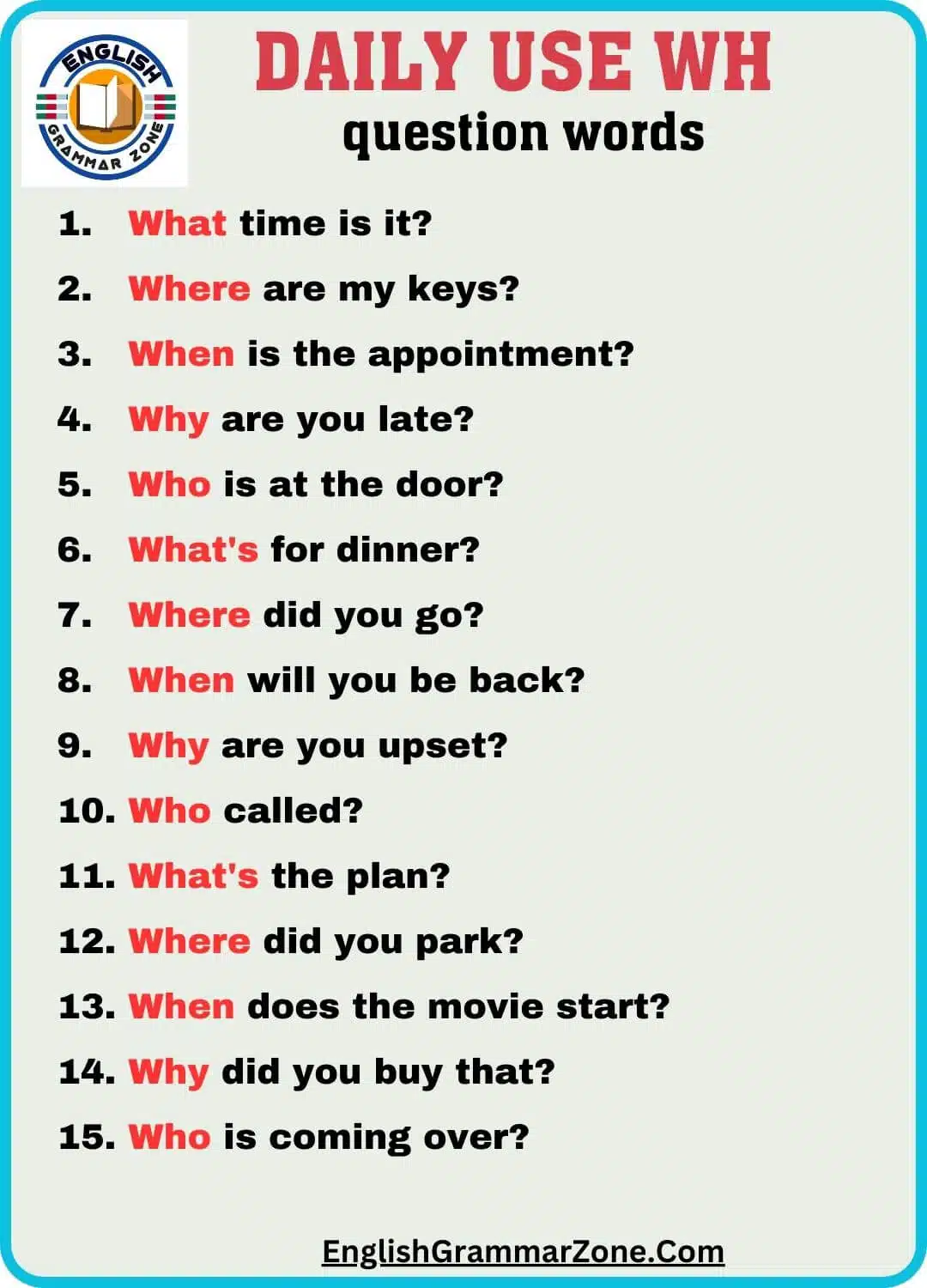 Everyday Wh Questions