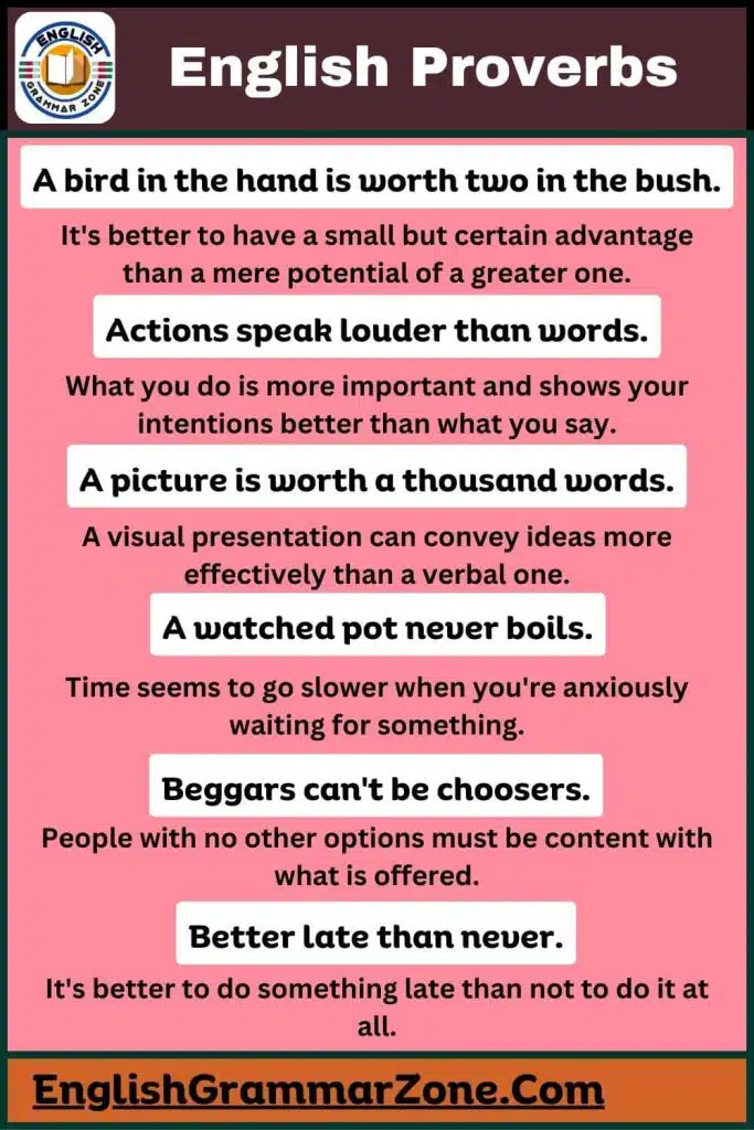 50 Useful English Proverbs and Their Meanings